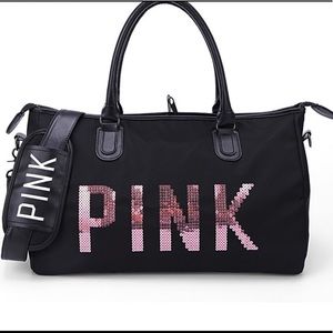 💕Pink💕Duffel Bag Black Tote Beach Handbag